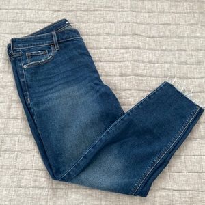 Old Navy rockstar super skinny mid rise raw hem jeans